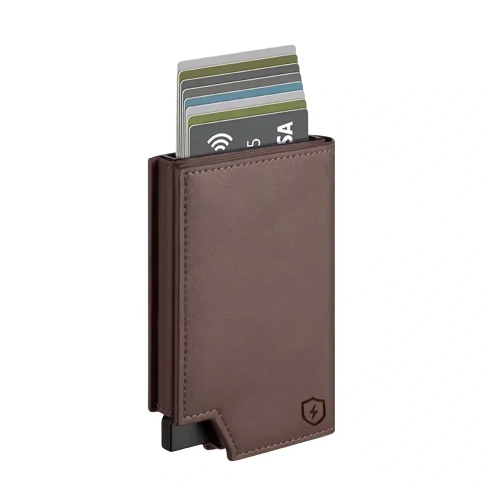 Minimalist Leather Card Wallet - Slim RFID Blocking Wallets